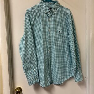 Vineyard Vines Blue Checkered Casual Button Down Shirt